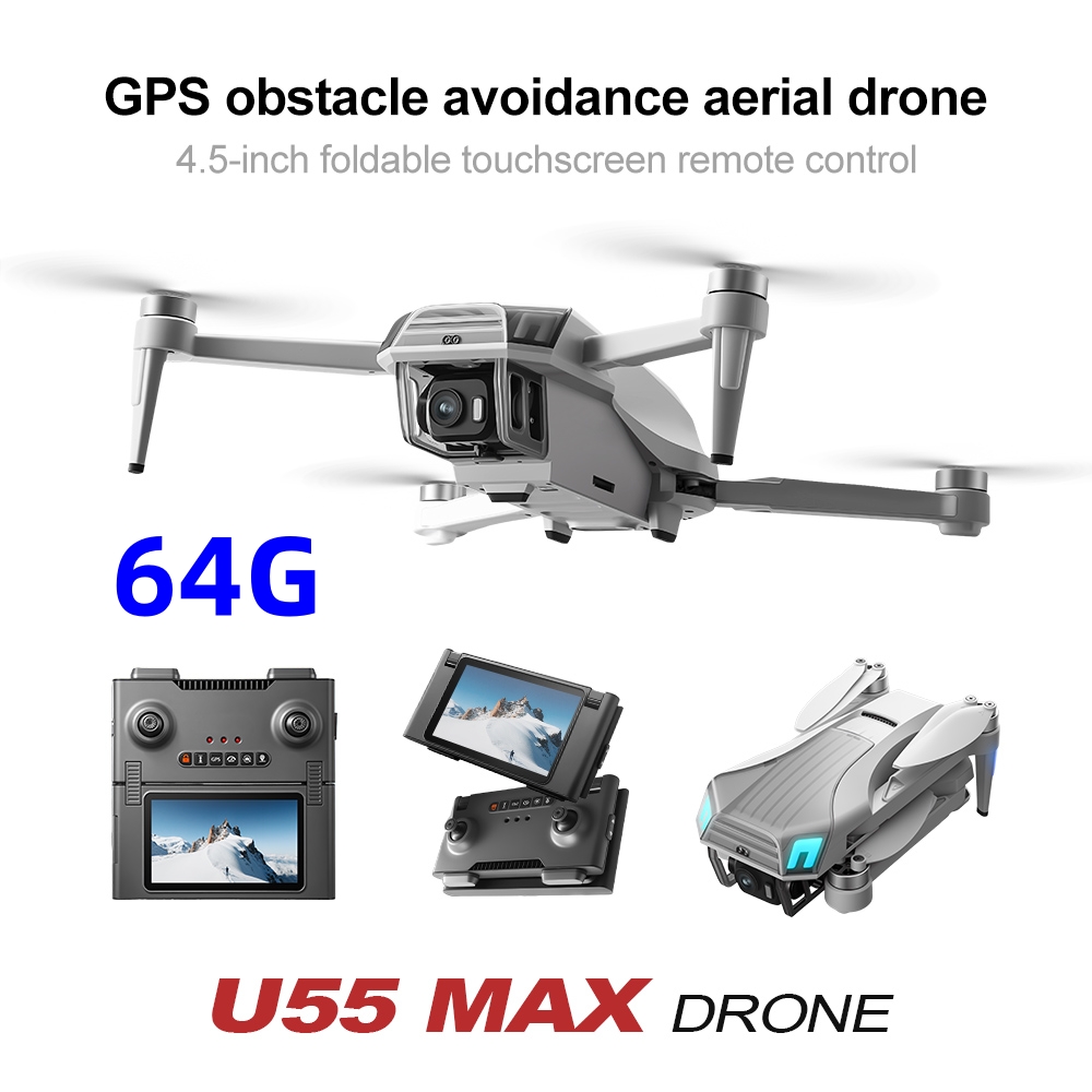 NCZOBOE U55 GPSドローン（スクリーン付きリモコ - Drone Gimbal 2 Axis のレビューと価格